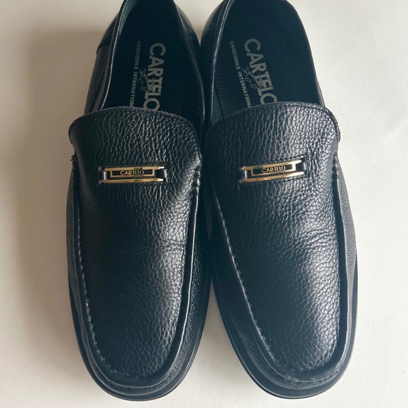 Men’s Cartelo Black Genuine Leather Rubber Outsole Loafers size 255mm, US 10 main image 7